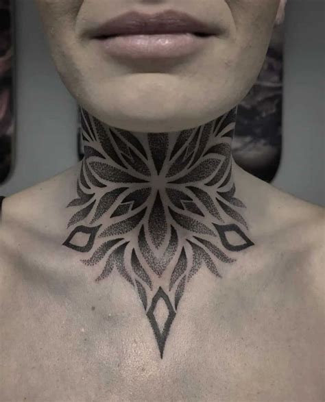 mandala throat tattoos|More.